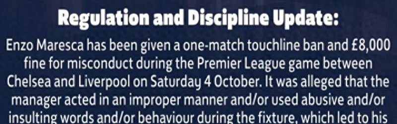 禁赛+罚款！切尔西遭重创，没有主帅或更好，马雷斯卡承认事实